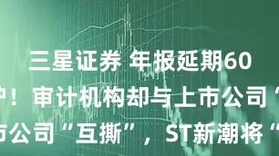 三星证券 年报延期60多天后出炉！审计机构却与上市公司“互撕”，ST新潮将“披星”
